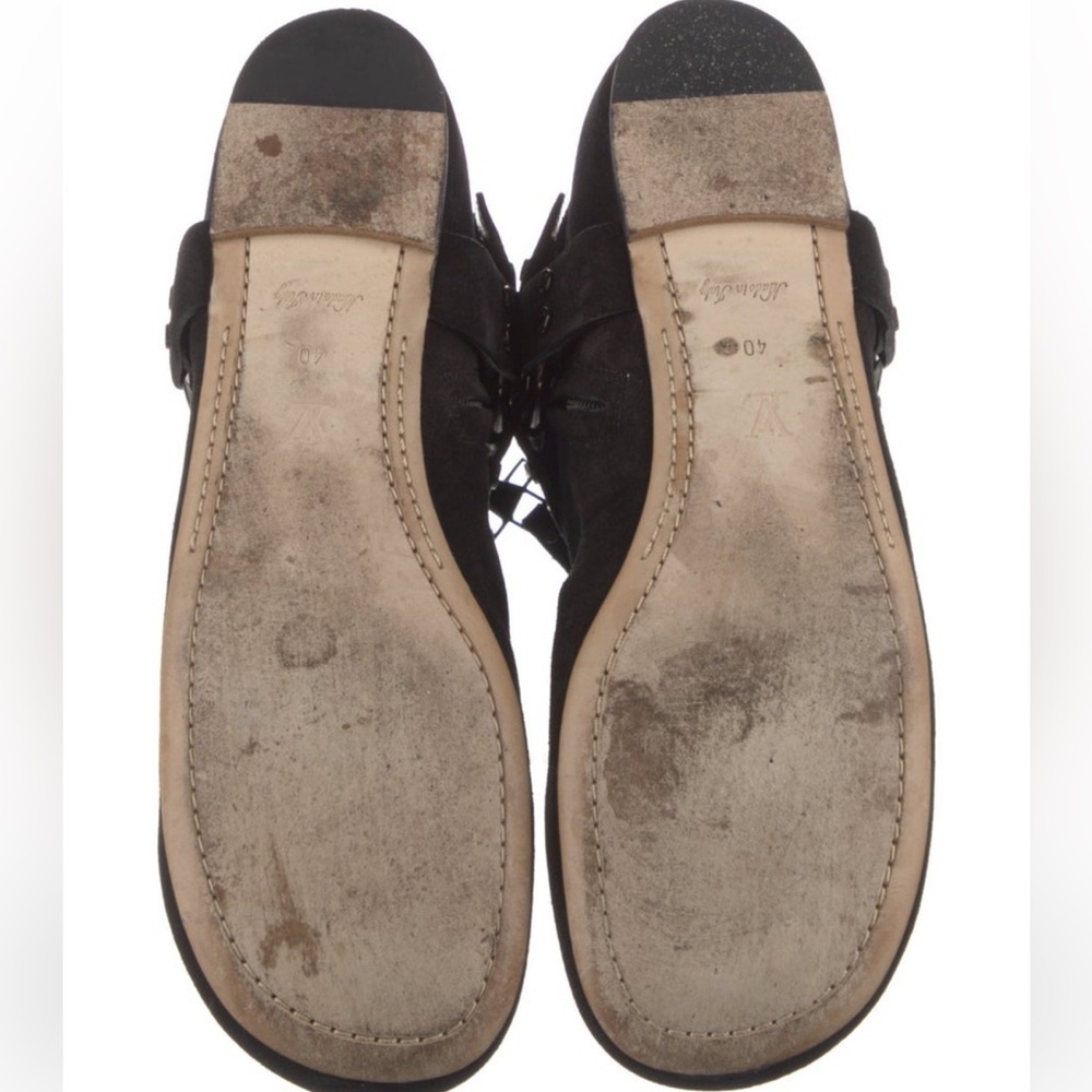Louis Vuitton Suede Moto Boots in black suede leather - Picture 5 of 14